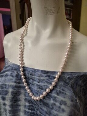 Fifth Avenue Collection Glass Pink Pearls Necklace
